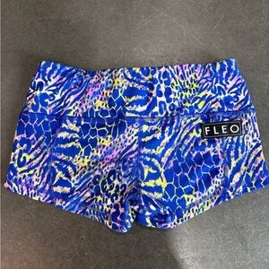 Fleo Blue and Yellow Patterned Shorts